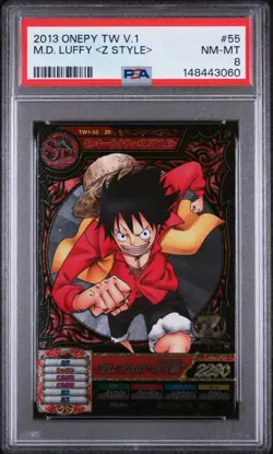 2012 ONE PIECE ONEPY TREASURE WORLD VOL.1 #55 M.D. LUFFY Z STYLE PSA 8 - Image 1