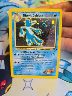 Pokemon Misty's Golduck 12/132: Gym Challenge Holo Rare 70 HP Stage 1 Card SWIRL - Image 1