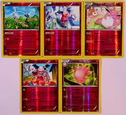 Pokemon Card Lot 5x FAIRY Type Uncommon Reverse Holos NM Wigglytuff Clefable XY - Image 1