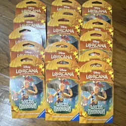 Disney Lorcana Wilds of Unknown Booster Pack Lot 5 Packs of Cards English Woody - Image 1