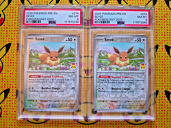 Eevee - Pokemon Day 2025 Reverse Holo 074/131 Two PSA 8 Cards - Image 1