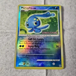 Pokemon TCG Manaphy 9/130 Diamond and Pearl Reverse Stamp Holo Card - Image 2