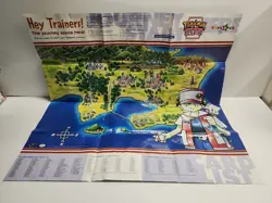 Pokemon Card Game POSTER & MAP Arena Poster Vintage 1999 RARE Toys R Us - Image 1
