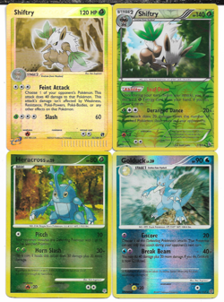Pokemon Reverse Holo 4 Card Lot with Shiftry & Heracross Excellent Condition - Image 1