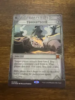 MTG - Thoughtseize - Outlaws of Thunder Junction: Breaking News (OTP) - NM FOIL - Image 1