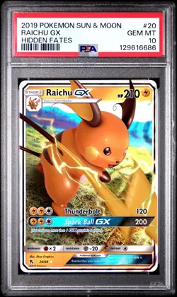 2019 Pokemon Hidden Fates # 20 Raichu GX PSA 10 Card GEM MINT! Trusted Seller! - Image 1
