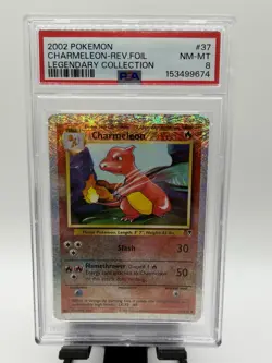 2002 POKEMON LEGENDARY COLLECTION - #37 CHARMELEON [REVERSE HOLO] - PSA 8 - Image 2