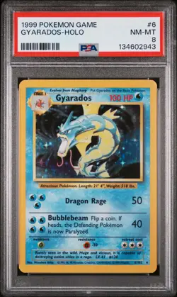 1999 Pokemon Game Gyarados Holo PSA 8 Nm-Mt #6 - Image 1
