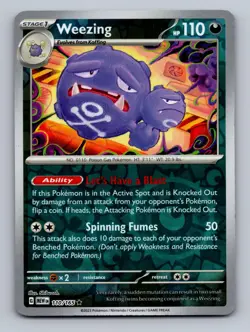 Weezing 110/165 Rare 151 Pokemon Reverse Holo Near Mint - Image 1