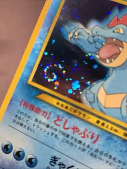 Pokemon TCG Japanese Double Swirl Feraligatr No. 160 Neo Genesis Holo VTG NM - Image 4