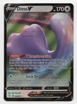 Pokemon TCG Shining Fates Ditto V 050/072 Ultra Rare Holo - Image 1