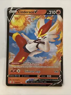 Pokemon TCG Cinderace VMAX Holo Ultra Rare 018/072 - Image 1