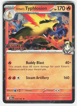 ETHAN'S TYPHLOSION 034/182 RARE DESTINED RIVALS POKEMON HOLO NM/M - Image 1