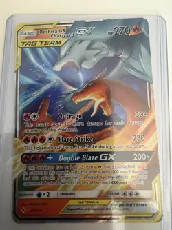 TCG POKEMON TAG TEAM RESHIRAM & CHARIZARD HOLO GX 20/214 - Image 1