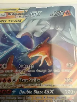 TCG POKEMON TAG TEAM RESHIRAM & CHARIZARD HOLO GX 20/214 - Image 2