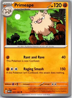 Primeape 057/165 Uncommon 151 Pokemon Near Mint - Image 1