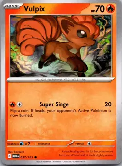 Vulpix 037/165 Common 151 Pokemon Near Mint - Image 1