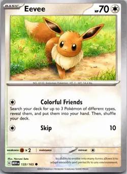 Eevee 133/165 Common 151 Pokemon Near Mint - Image 1