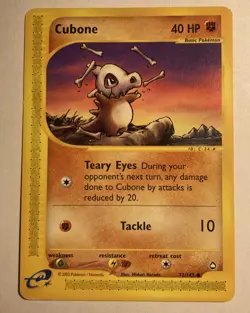 Played (LP) Cubone - Non-Holo #72 Aquapolis Pokemon TCG - Image 1
