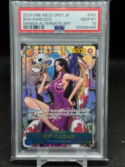 PSA 10 Boa Hancock OP07-051 Manga Alt Art ONE PIECE Card Japanese - Image 1