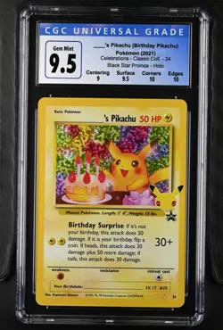 2021 pokemon celebrations birthday pikachu promo Gem Mint CGC 9.5 (PSA) - Image 1