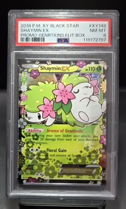2016 Shaymin Ex XY148 Pokemon XY Black Star Promo PSA 8 - Image 1