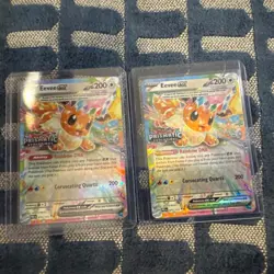 Eevee ex - (Prismatic Evolutions Stamped) 075/131 Pokemon X2 Lot - Image 1
