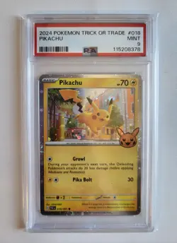 2024 Trick or Trade Halloween Pokemon #18 Pikachu PSA 9 - Image 1