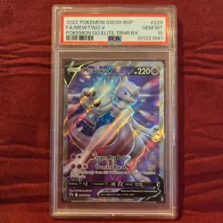 2022 Pokemon GO Mewtwo V FA Elite Trainer Box Promo #229 PSA 10 Gem Mint - Image 1