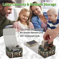 Card Deck Box for MTG Cards, Card Storage Box Fits 100+ American Flag Deer - Image 4