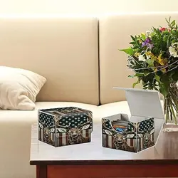 Card Deck Box for MTG Cards, Card Storage Box Fits 100+ American Flag Deer - Image 5