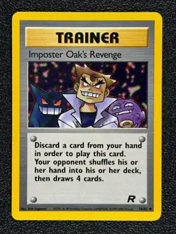 Imposter Oak's Revenge 76/82 Base Set Team Rocket Uncommon TRAINER Card 2000 NM - Image 1