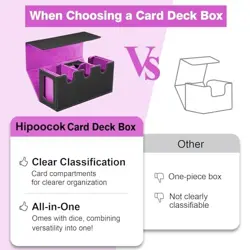 MTG Deck Box with 2 Commander Display, 4-in-1 Card Deck Case, Bright Purple - Image 5