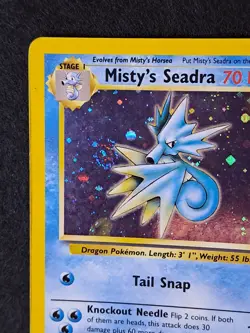 Mistys Seadra Holo Pokemon Card 9/132 - Gym Heroes Set Pokemon Card MP - Crease - Image 5