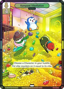Vibes TCG FISH FOIL Rampant Vibeflation - Birb & Pengu Card # 094 - Image 1
