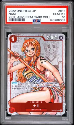 One Piece CCG Nami OP01-016 PSA 10 Japanese 25th Anniversary Premium Card Coll. - Image 1