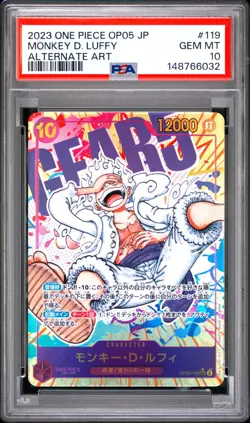 One Piece Card Game PSA 10 Monkey D Luffy OP05-119 Gear 5 SEC Alt Art Japanese - Image 1
