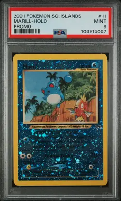 Pokemon TCG Marill 11/18 PSA 9 Southern Islands Reverse Holo Promo Card 2001 - Image 1