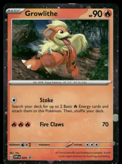 2023 Growlithe - 024 Promo Holo NM SV: Scarlet & Violet Promo Cards Pokemon - Image 1