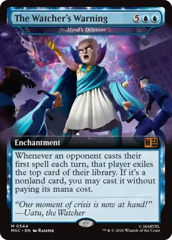 x1 The Watcher's Warning - Mind's Dilation - Extended Art M MTG Commander: Marve - Image 1