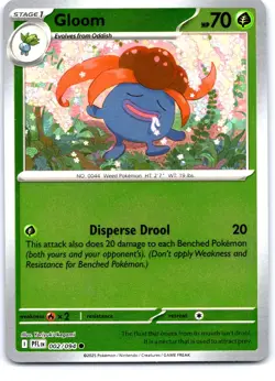 Gloom 002/094 Common Phantasmal Flames Pokemon Reverse Holo Near Mint - Image 1