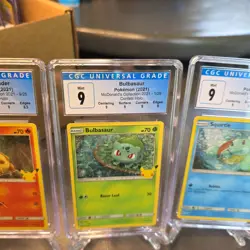 Pokemon McDonald's 2021 Confetti Holo Set CGC 9 Mint Pikachu Charmander Squirtle - Image 3