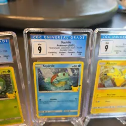 Pokemon McDonald's 2021 Confetti Holo Set CGC 9 Mint Pikachu Charmander Squirtle - Image 4