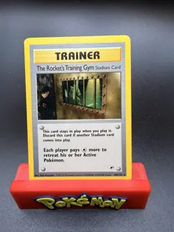 Pokemon TCG Team Rockets Training Gym Stadium Card 104/132 Gym Heros LP - Image 1