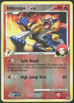 Infernape E4 43/111 Uncommon Rising Rivals Pokemon Reverse Holo MP - Image 1