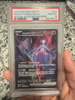 Team Rocket's Mewtwo ex Pokemon Destined Rivals 231/182 SIR Holo PSA 10 2025 - Image 1