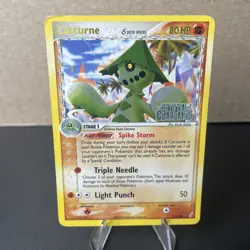 Pokemon Cacturne 15/100 Crystal Guardians Reverse Holo Rare Delta Species HP/DMG - Image 1