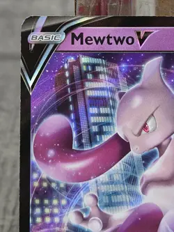 Pokemon GO Stamp Mewtwo V SWSH223 Sword & Shield BLACK STAR PROMO LP - Image 2
