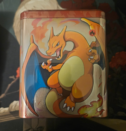 2022 Pokemon TCG Scorching Fire Stacking Tin (Sealed) 3 Booster Packs Charizard - Image 1