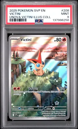 2025 POKEMON SVP EN-SV BLACK STAR PROMO #208 VICTINI PSA 9 - Image 1